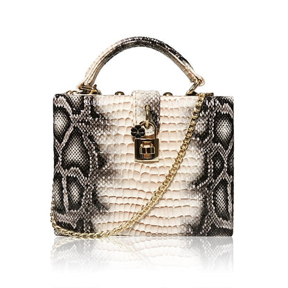 Bolso de mano con estampado de serpiente para mujer