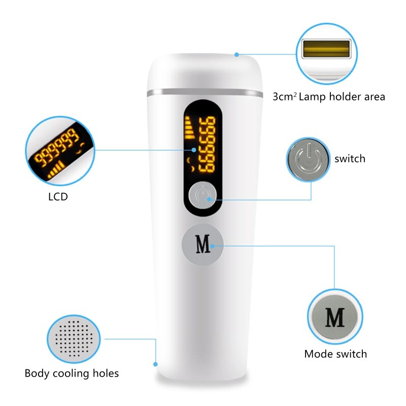 Depiladora láser fotónica IPL, multifuncional, portátil, sin dolor, para labios y axilas (DYM-011)