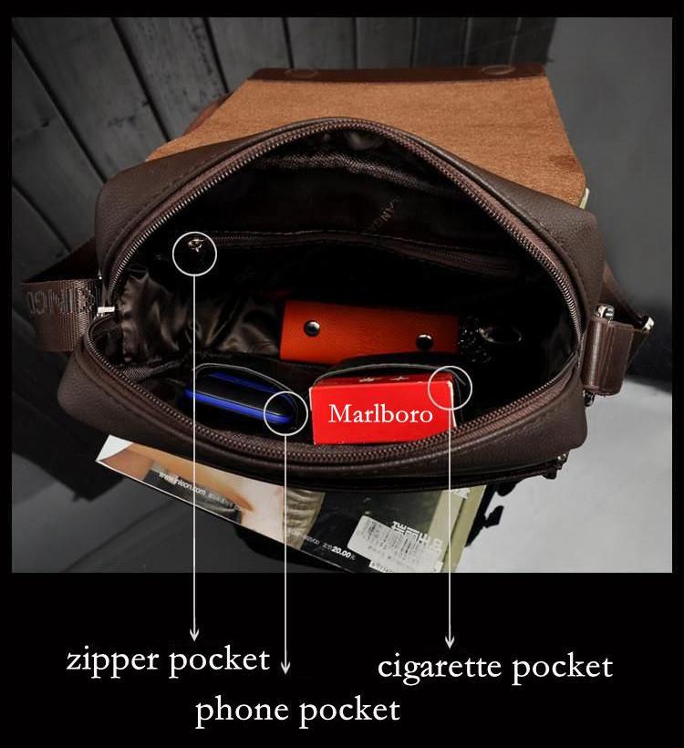 Bolsos de mensajero para hombre, bolsos de hombro de piel de canguro