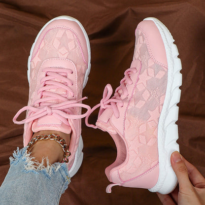 Zapatillas blancas transpirables, ligeras, casuales, deportivas para mujer