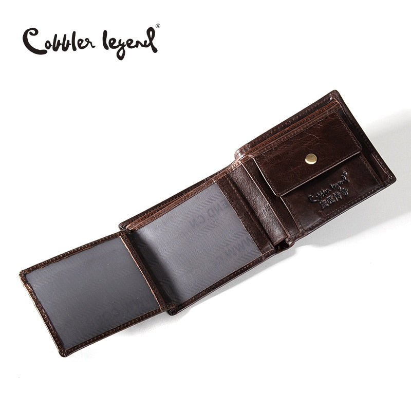 Carteras de cuero genuino para hombre Cobbler Legend, hechas a mano