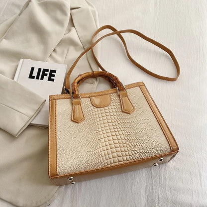 Bolso de hombro de piel de cocodrilo de lujo, bolso de diseñador para mujer