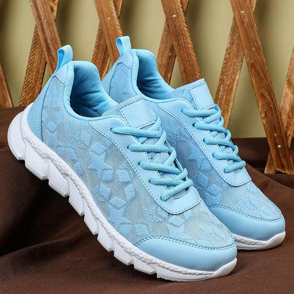 Zapatillas blancas transpirables, ligeras, casuales, deportivas para mujer