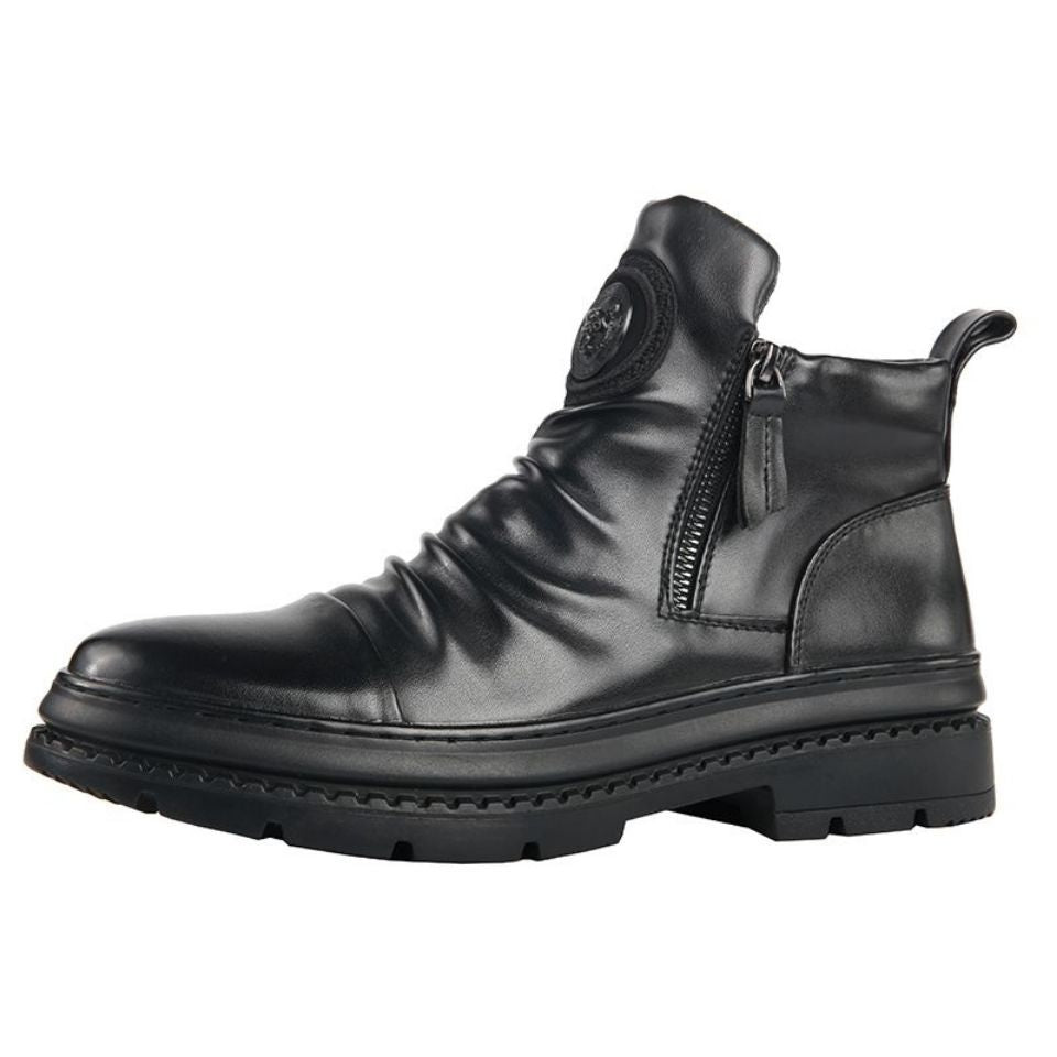 Men's versatile zipper shoes Korean version