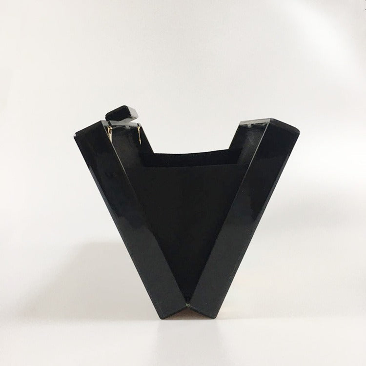 Bolso pequeño cuadrado de acrílico con empalme geométrico y colorido