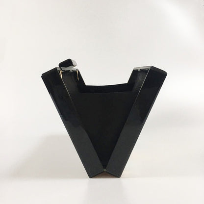 Bolso pequeño cuadrado de acrílico con empalme geométrico y colorido