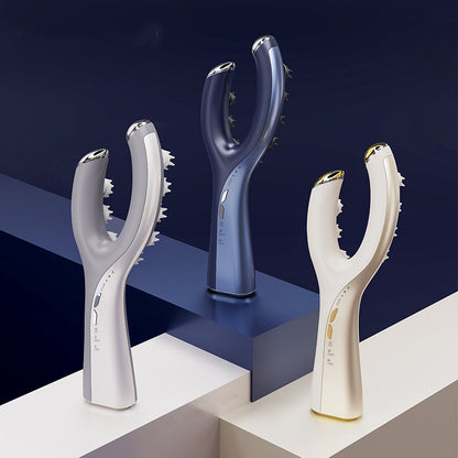 Masajeador de cabeza EMS con microcorriente y luz roja, peine de masaje eléctrico para el cuidado del cuero cabelludo.