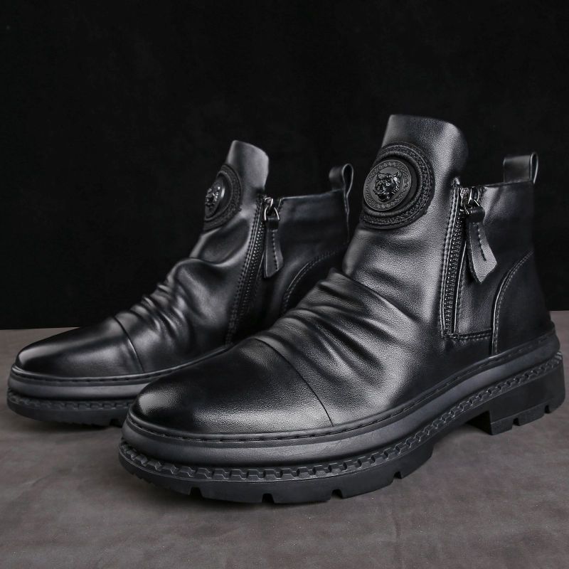 Men's versatile zipper shoes Korean version