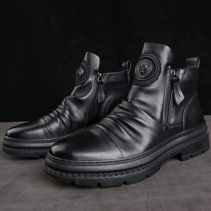 Men's versatile zipper shoes Korean version