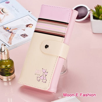 Carteras para mujer de piel sintética suave con diseño de gatos