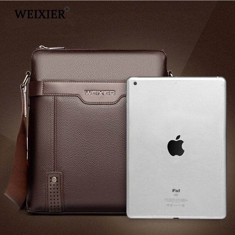 Bolso bandolera de piel sintética para hombre, estilo informal