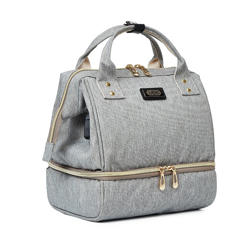 Bolsa de maternidad de moda para mamá, mochila de viaje con aislamiento térmico para el cuidado del bebé