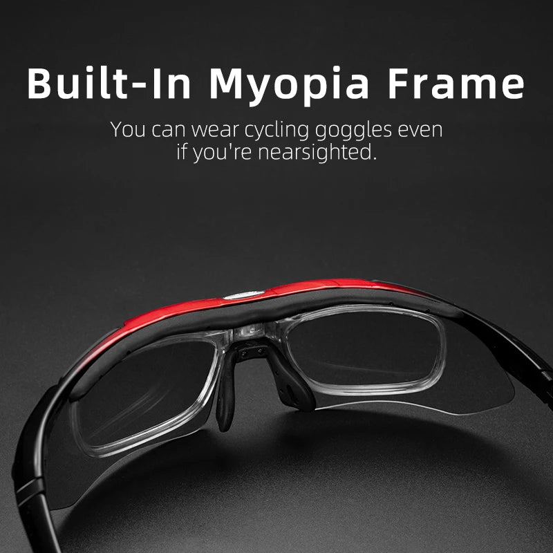 Gafas de sol deportivas polarizadas ROCKBROS para hombre, ciclismo de carretera, gafas de protección para ciclismo de montaña, 5 lentes