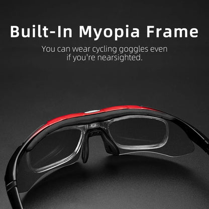 Gafas de sol deportivas polarizadas ROCKBROS para hombre, ciclismo de carretera, gafas de protección para ciclismo de montaña, 5 lentes
