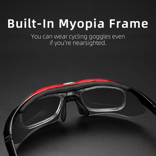 Gafas de sol deportivas polarizadas ROCKBROS para hombre, ciclismo de carretera, gafas de protección para ciclismo de montaña, 5 lentes