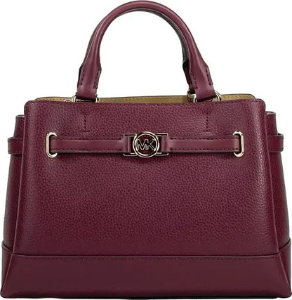 Reed Small Leather Belted Satchel Crossbody Bag Oxblood