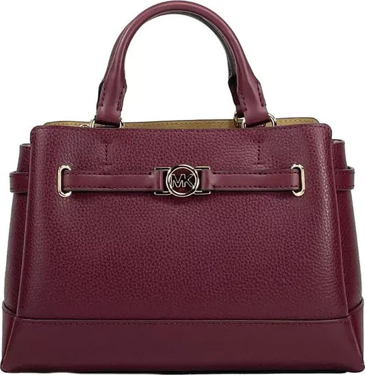 Reed Small Leather Belted Satchel Crossbody Bag Oxblood