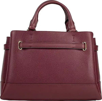Reed Small Leather Belted Satchel Crossbody Bag Oxblood