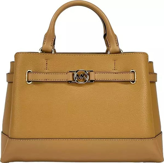 Michael Kors Reed Small Leather Belted Satchel Crossbody Bag Brown