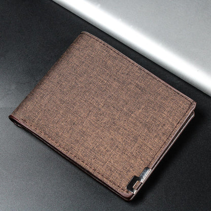 Cartera corta de lona para hombre