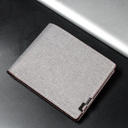 Cartera corta de lona para hombre