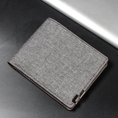Cartera corta de lona para hombre