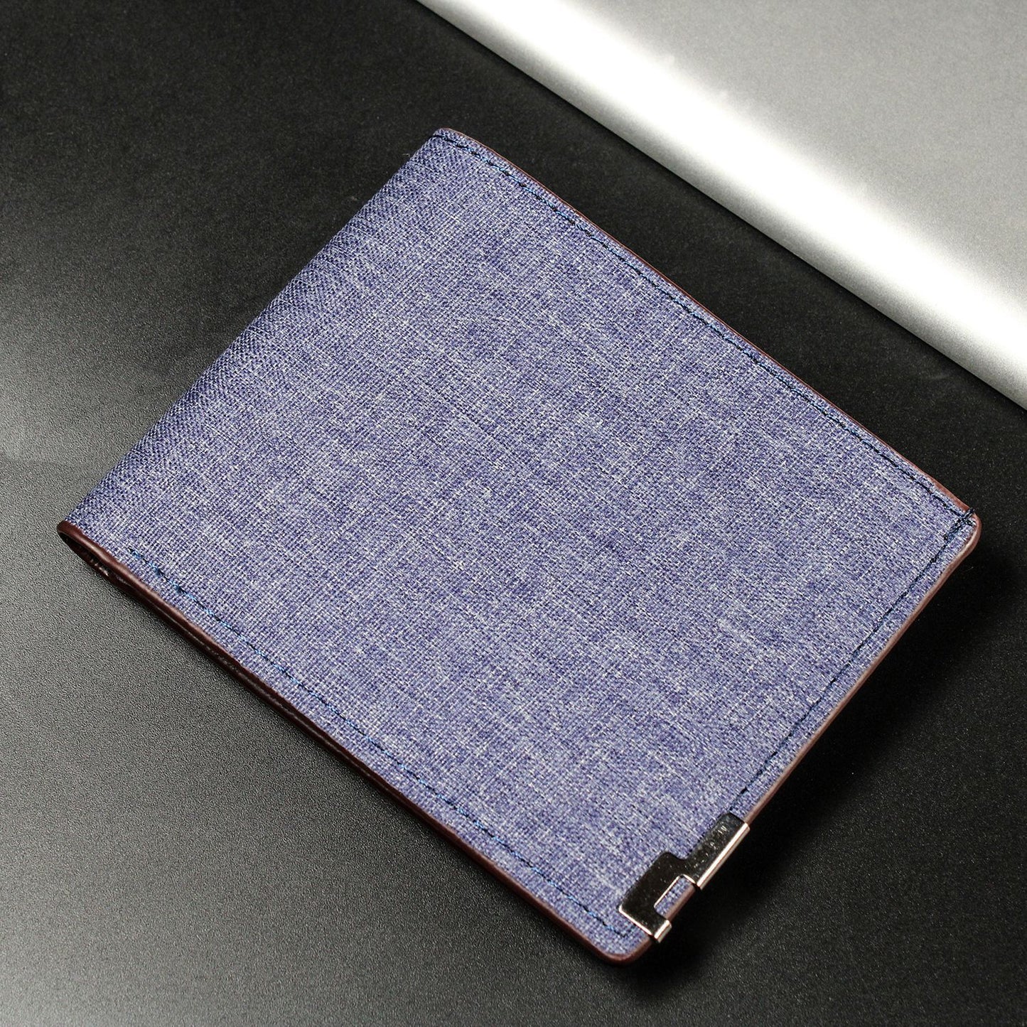 Cartera corta de lona para hombre