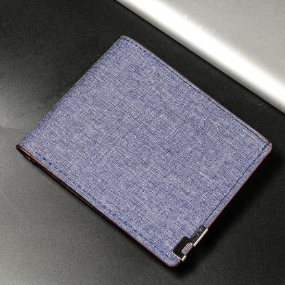 Cartera corta de lona para hombre