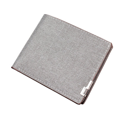 Cartera corta de lona para hombre