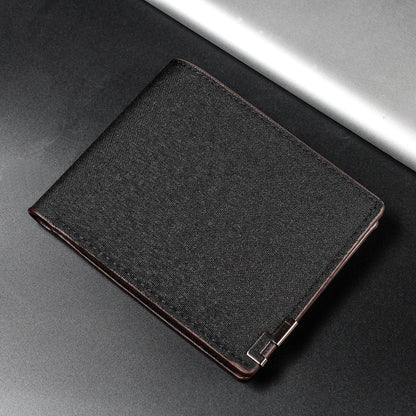 Cartera corta de lona para hombre