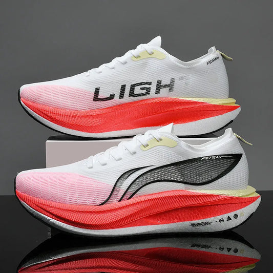 HOMBRE - zapatillas de running, informales, transpirables, con superficie de malla y placa de carbono, suela de goma