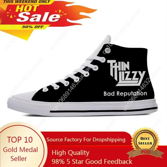 Lizzy Hard Rock Band - Zapatillas de tela informales, ligeras, transpirables y con estampado 3D, para hombre y mujer