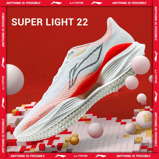 Zapatillas de running ligeras Li-Ning SUPER LIGHT 22 para hombre con amortiguación TEMPO BOUNSE y forro de fibra BOOM, antideslizantes