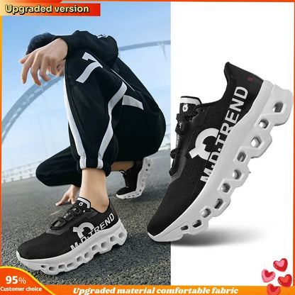Zapatos deportivos de diseño hueco para hombre: ligeros y transpirables