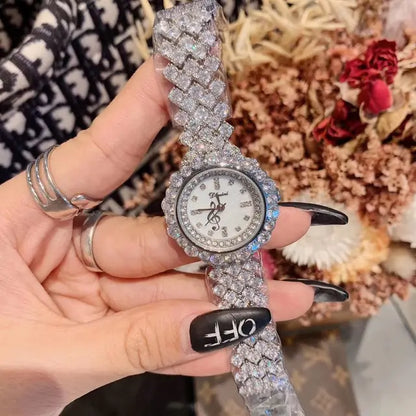 Reloj de pulsera de cristal austriaco con elementos de circonita AAA y hojas para bodas, fiestas